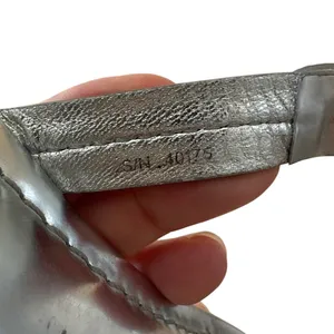 Tory Burch Miller Sandals Silver Metallic Finish Leather 9.5 Logo‎ thumbnail 6
