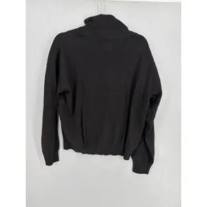 Pact Women Cardigan Full Zip Mock Neck Organic Cotton Black M thumbnail 3