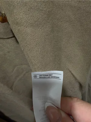 Vince button down shirt long sleeve small tan brown neutral capsule minimal FLAW thumbnail 13