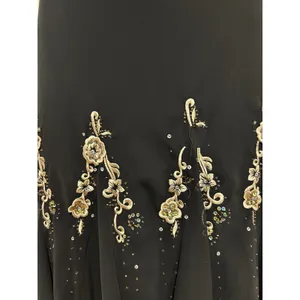 Y2K FAIRYGOTH SL Fashions Black Embroidered Floral Handkerchief Hem Dress 8 thumbnail 4