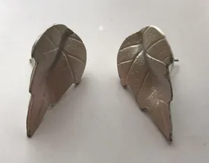 Vintage silver leaf earrings thumbnail 1