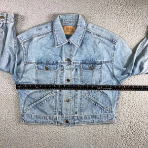 Liz Authentic Denim Jacket Women L Vintage‎ 90s Trucker Indie Grunge Utility thumbnail 10