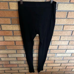 NWT SKIMS Cotton Rib Leggings Thermal Ribbed Soot Black Size Medium thumbnail 5