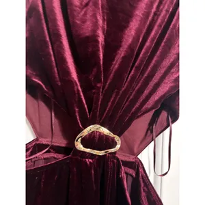 D.ARK Dress Velvet Cutout Burgundy Gold Hardware Midi M NWOT Aesthetic thumbnail 6
