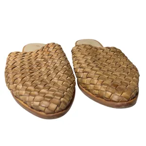 Woven Leather Pointed Toe Mule‎ Slides Tan Women's Size 7 thumbnail 2