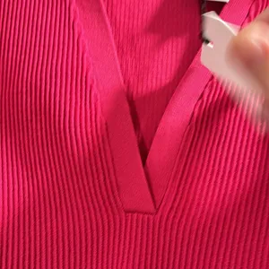 Babaton by Aritzia Sculpt Knit Polo Top Pink XL thumbnail 6