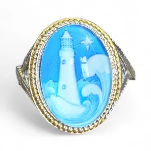 Lighthouse 2 Tone Ring Blue Size 6.5 thumbnail 1