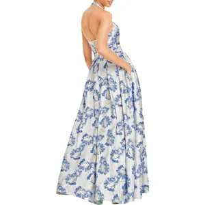Speechless Blue‎ Metallic Halter Evening Formal Dress Gown Size 0 New with Tags thumbnail 6