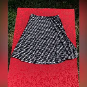 Amanda Smith Skirt Size Medium Black White Polka‎ Dots Flared Vintage Spring thumbnail 5