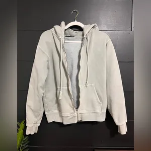 BRANDY MELVILLE Sage Full Zip Hoodie Sweatshirt Vintage Wash One Size EUC thumbnail 3