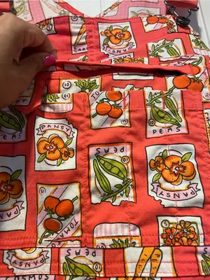 Heirloom gardening bib Overalls Lx29 coral seed packets One-Piece thumbnail 10