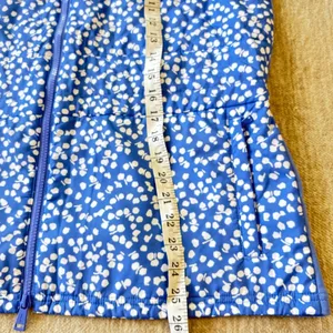 RLX Ralph Lauren Quilted Vest Womens M Pockets Blue Floral Print‎ Zip Puffer thumbnail 7