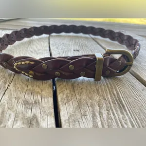 NY&Co Braided Leather Belt Brown thumbnail 1