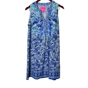 Lilly Pulitzer Evah Shift High Tide Navy Ready Set Gecko Engineered Dress sz S thumbnail 2