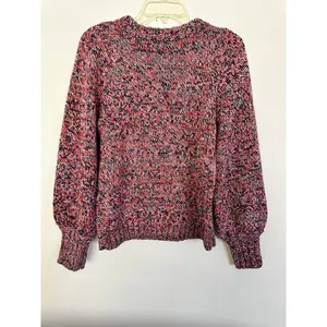 525 America Women's Multicolor Balloon Sleeve Crew Neck Pullover Sweater Large thumbnail 3