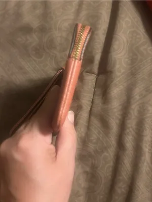 Coach  Pebbled Leather Wristlet with Gold Logo thumbnail 4