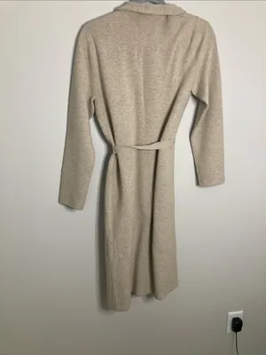 Babaton Oatmeal Long Knit Belted Robe thumbnail 9