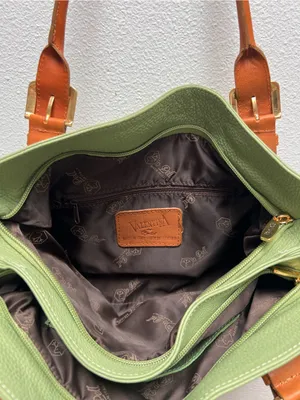 Valentina Italia Pistachio Green Pebbled Leather Handbag thumbnail 5