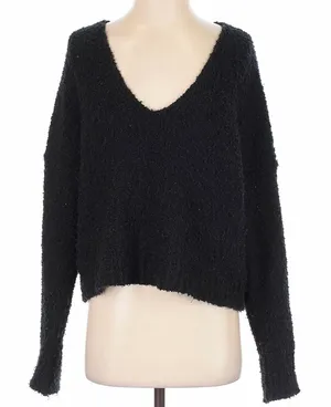 Free People Women's Black V-Neck Sweater thumbnail 1