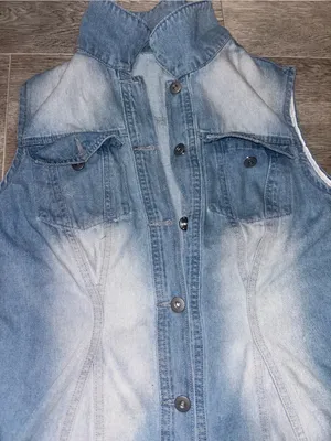 Y2K Denim Mini Dress Sleeveless Button Front Small thumbnail 5