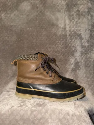 Cherokee Brown Leather and Rubber Duck Boots with Knit Collar thumbnail 3