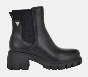 Guess Keva Booties Lugged Sole Chelsea Boots in Black thumbnail 1