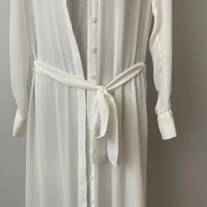 David Lerner Flowy Beachy Relaxed Coastal Clean Sheer Dress Set M White thumbnail 8