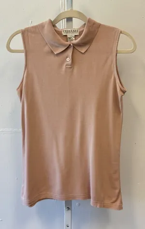 Vintage Tehama Nancy Haley 100% Silk Women's Sleeveless Polo Shirt Tank Knit Top thumbnail 1