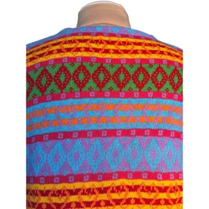 Vintage Benetton Rainbow Fair Isle Cardigan Cropped‎ Cotton Italy Artsy Dopamine thumbnail 5