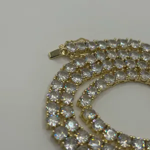 Moissanite Gold Tennis Chain Miami Iced Out Necklace VVS1 5mm 20 Inch Brand New thumbnail 5