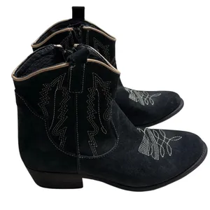 Artisan Craft by Zigi Mireya Black Suede Western Ankle Boots Size 8.5M Cowgirl thumbnail 2