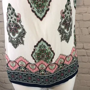 Crosby sleeveless white green boho top White Size M thumbnail 3