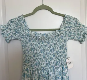 NEW Altar’d State White and Blue Floral Maxi Dress Size Small NWT thumbnail 8