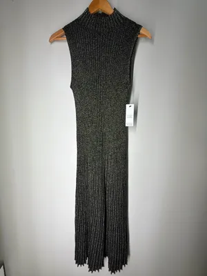 NEW DKNY Metallic Rib‎ Knit Maxi Dress Gala Party Autumn Wedding Guest Dress thumbnail 2