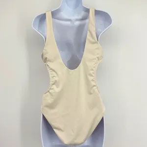 Nike Explore Wild Cutout Swimsuit Womens LG‎ Beige One Piece Beach Vacation thumbnail 7