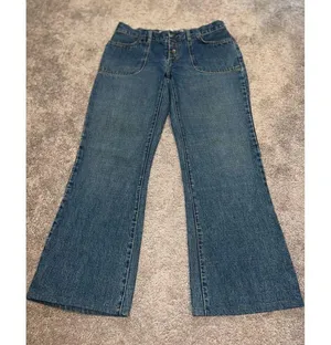 Women’s GAP Flare 100% Cotton Medium Wash Jeans 10 thumbnail 1