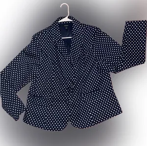 torrid Navy and White Polka Dot Blazer - Women thumbnail 1