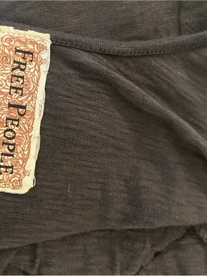 Free People Black Tank with Blue Floral Trim thumbnail 6