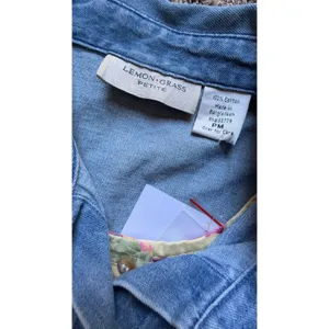 Vintage Lemon Grass Denim Shirt Jacket Embroidered Floral Women's PM NWT thumbnail 12
