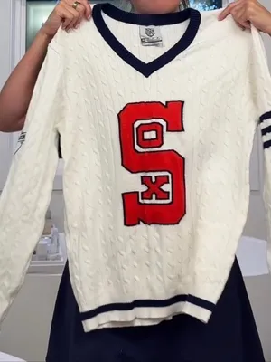 Chicago White Sox Cable Knit Varsity Sweater thumbnail 1