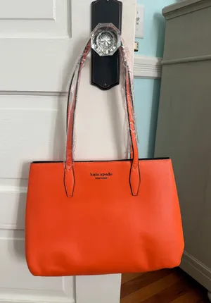 Kate Spade Orange Tote Leather Bag thumbnail 1