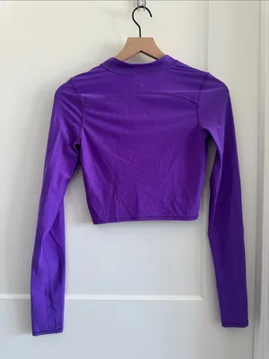 Purple Lululemon cropped nylon quarter zip thumbnail 5