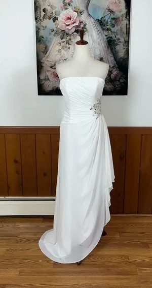 Elegant Ada James Chiffon High Low Wedding Gown! thumbnail 1