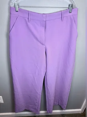 Abercrombie‎ & Fitch Sloane Purple Tailored Ultra-Wide Leg Pants Size Large thumbnail 1