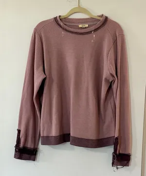 Kori Mauve Waffle-Knit Long Sleeve Pullover thumbnail 1