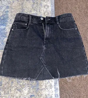 ZARA Black Denim Skirt thumbnail 1
