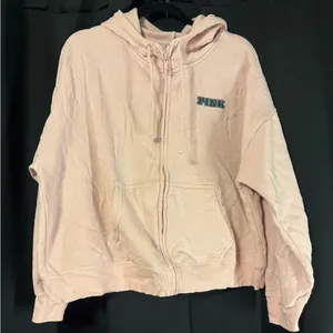 PINK Victoria's Secret Light Pink Zip-Up Hoodie thumbnail 1