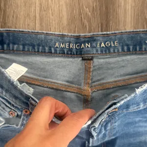 American Eagle Outfitters Blue Highest Rise Baggy Jeans Size 16 Straight Leg thumbnail 3