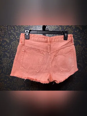 Free People Coral Pink Denim Cutoff Shorts thumbnail 3