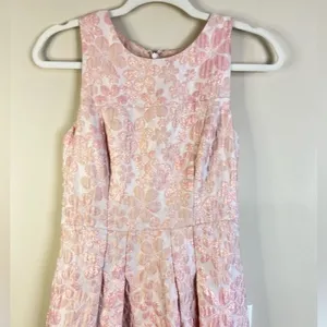 Shoshanna Midnight Floral Metallic Brocade High-Low Dress Pink Gold 2 thumbnail 6